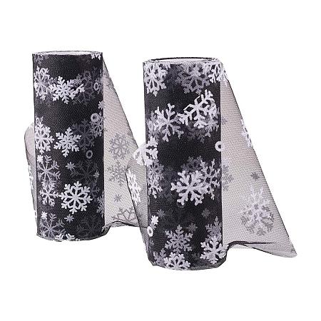 BENECREAT 2 Rolls Fabric Tulle Snowflake Tulle Roll 6