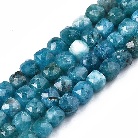 Natural Quartz Beads Strands, Dyed, Faceted, Cube, Cadet Blue, 5.5x6x6mm, Hole: 1mm, about 61~62pcs/srand, 12.99 inch~13.19 inch(33cm~33.5cm)