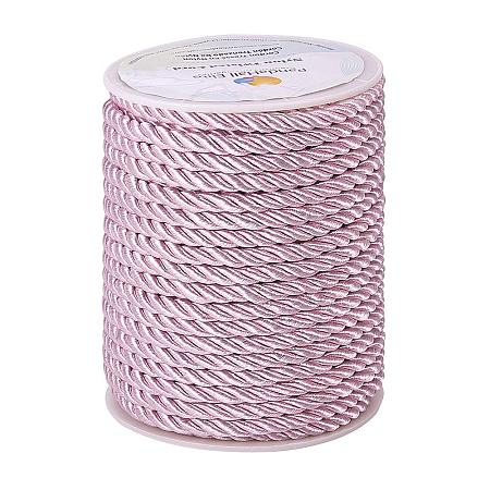 PandaHall Elite 18 Yards 5mm Twisted Cord Trim 3-Ply Twisted Cord Rope Nylon Crafting Cord Trim Thread String for DIY Craft Making Home Decoration Upholstery Curtain Tieback, Lavender Blush