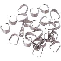 UNICRAFTALE 500 PCS Stainless Steel Pendant Bails Pinch Clip Bails Pendant Charms Clasps Chain Connector for Jewelry Findings,Stainless Steel Color, 6.5x6x3mm