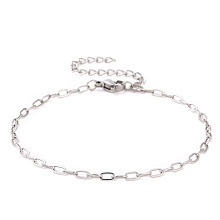 Honeyhandy Non-Tarnish 304 Stainless Steel Cable Chain Bracelet for Men Women, Stainless Steel Color, 7 inch(17.7cm)