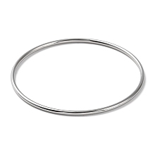 Honeyhandy Non-Tarnish 304 Stainless Steel Simple Plain Bangle for Women, Stainless Steel Color, Inner Diameter: 2-3/8 inch(6cm)