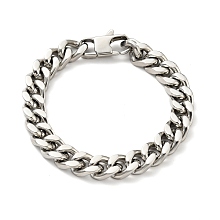 Honeyhandy 201 Stainless Steel Curb Chain Bracelet for Men Women, Stainless Steel Color, 7-7/8 inch(20.1cm)