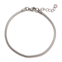 Honeyhandy Non-Tarnish 304 Stainless Steel Bracelets, Stainless Steel Color, 8 inch(20.2cm)