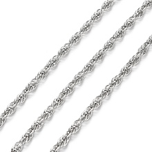 Honeyhandy Tarnish Resistant 304 Stainless Steel Rope Chains, Soldered, with Spool, Stainless Steel Color, 2.5mm, about 10m/Roll