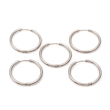 Honeyhandy 201 Stainless Steel Huggie Hoop Earrings, with 316 Surgical Stainless Steel Pins, Ring, Stainless Steel Color, 24.5x2mm, Pin: 1mm