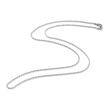 Honeyhandy 304 Stainless Steel Rope Chain Necklaces, with Lobster Claw Clasps, Stainless Steel Color, 2mm, 27.55 inch(70cm)