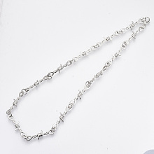 Honeyhandy Alloy Barb Wire Necklaces, with Lobster Claw Clasp, Platinum, 18.8 inch(48cm)