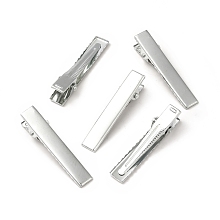 Honeyhandy Iron Alligator Hair Clips Findings, Platinum, 41x10x10mm