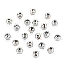 Honeyhandy ABS Plastic Beads, Round, Platinum, 4x3.5mm, Hole: 1.2mm, about 15000pcs/500g