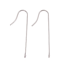 Honeyhandy 316 Surgical Stainless Steel Earring Hooks, with Vertical Loops, Stainless Steel Color, 39x3mm, Hole: 1.8mm, Pin: 0.7mm