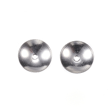 Honeyhandy 201 Stainless Steel Bead Caps, Round, Stainless Steel Color, 8x2.5mm, Hole: 0.5mm