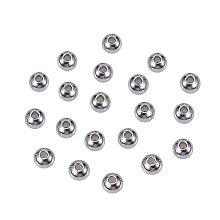 NBEADS 100 Pcs 8mm 304 Stainless Steel Smooth Round Metal Spacer Beads Rondelle Loose Beads for DIY Jewelry Making Findings