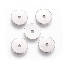 Honeyhandy 304 Stainless Steel Spacer Beads, Disc, Stainless Steel Color, 8x0.8mm, Hole: 1.2mm