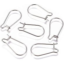 UNICRAFTALE 20PCS Kidney Shape Ear Wires Findings Smooth Hoop Earrings 0.6mm Pin Stainless Steel Earrings for Unisex Earring Jewelry Making 20x9x2mm