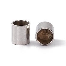 Honeyhandy 201 Stainless Steel Cord Ends, End Caps, Column, Stainless Steel Color, 6.5x6mm, Inner Diameter: 5mm