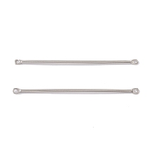 Honeyhandy 304 Stainless Steel Connector Charms, Bar Shape, Stainless Steel Color, 40x2x1mm, Hole: 1mm