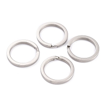 Honeyhandy 304 Stainless Steel Split Key Rings, Keychain Clasps Findings, Stainless Steel Color, 25x2.5mm, Inner Diameter: 20mm