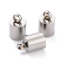 Honeyhandy 304 Stainless Steel Cord Ends, End Caps, Stainless Steel Color, 11x7mm, Hole: 2.5mm, Inner Diameter: 6mm