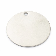 Honeyhandy 304 Stainless Steel Pendants, Stamping Blank Tag, Flat Round, Stainless Steel Color, 25x1mm, Hole: 1.5mm