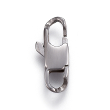 Honeyhandy 304 Stainless Steel Lobster Claw Clasps, Stainless Steel Color, 16x7x3mm, Hole: 3mm