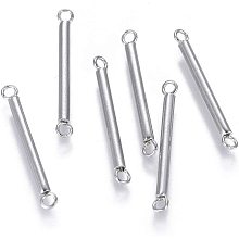 UNICRAFTALE 10pcs Bar Links Column Charm Linking Charms Charms Links Stainless Steel Bar Link for Earring Necklace Jewelry Making 25.5x2mm, Hole 1.6mm