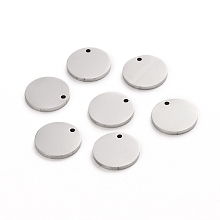 Honeyhandy 304 Stainless Steel Charms, Polished, Stamping Blank Tag, Laser Cut, Flat Round, Stainless Steel Color, 10x1mm, Hole: 0.8mm