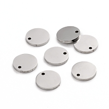 Honeyhandy 304 Stainless Steel Charms, Polished, Stamping Blank Tag, Laser Cut, Flat Round, Stainless Steel Color, 8x1mm, Hole: 0.8mm