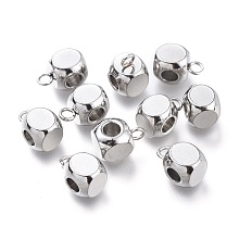 Honeyhandy 304 Stainless Steel Tube Bails, Loop Bails, Cube Bail Beads, Stainless Steel Color, 9x6x6mm, Hole: 1.6mm, Inner Diameter: 3mm