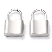 Honeyhandy 304 Stainless Steel Pendants, PadLock, Stainless Steel Color, 17x11x3.5mm, Hole: 6x7mm