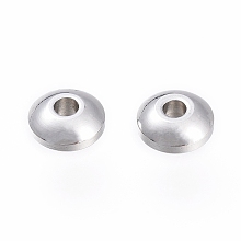 Honeyhandy 202 Stainless Steel Spacer Beads, Rondelle, Stainless Steel Color, 5x2.5mm, Hole: 1.5mm