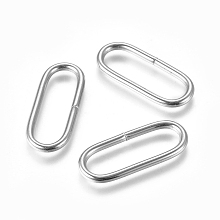 Honeyhandy 201 Stainless Steel Quick Link Connectors, Linking Rings, Closed but Unsoldered, Oval, Stainless Steel Color, 23x9.5x1.5mm, Inner Diameter: 6x19.5mm