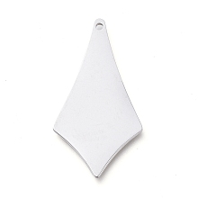 Honeyhandy 304 Stainless Steel Pendants, Manual Polishing, Stamping Blank Tag, Laser Cut, Kite, Stainless Steel Color, 28.5x15x0.8mm, Hole: 1.2mm