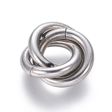 Honeyhandy 304 Stainless Steel Linking Rings, Interlocking Ring, for Necklace Making, Stainless Steel Color, 13.5x12x4.5mm, Ring: 10x2mm, Inner Diameter: 6mm