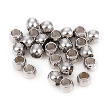 Honeyhandy 201 Stainless Steel Spacer Beads, Rondelle, Stainless Steel Color, 4x3mm, Hole: 2.5mm