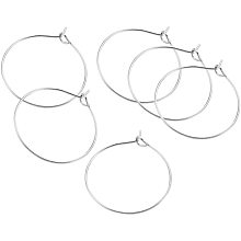 UNICRAFTALE About 200pcs 316 Stainless Steel Hoop Earring Findings Wine Glass Charms Findings Silver Color Charms for DIY Jewelry Making 37x34.5x0.8mm