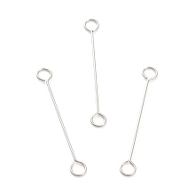 Honeyhandy 316 Surgical Stainless Steel Eye Pins, Double Sided Eye Pins, Stainless Steel Color, 20x2.5x0.4mm, Hole: 1.6mm