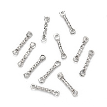 Honeyhandy 304 Stainless Steel Link Connectors, Twist, Stainless Steel Color, 12x2x1.2mm, Hole: 1mm