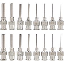 BENECREAT 16PCS 0.5 Inch Stainless Steel Dispensing Needle Tip Blunt Needle with Luer Lock for Refilling Glue, 10/12/14/16/18/20/22/24G