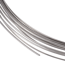 316 Surgical Stainless Steel Wire, Sauqre, for Jewelry Making, Stainless Steel Color, 0.8mm, about 32.81 Feet(10m)/Roll