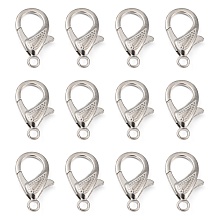 Honeyhandy Zinc Alloy Lobster Claw Clasps, Platinum, 30x17x6mm, Hole: 3mm