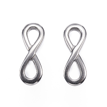 Honeyhandy 304 Stainless Steel Links connectors, Infinity, Stainless Steel Color, 17x6x2mm, Hole: 3x5mm