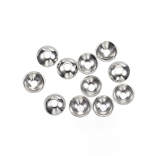 ARRICRAFT 304 Stainless Steel Bead Caps, Round, Stainless Steel Color, 3x1mm, Hole: 0.5mm