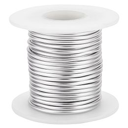 BENECREAT 10 Gauge Platinum Aluminum Wire, Anodized Round Jewelry Craft Wire Bendable Metal Wire for Jewelry Making, Garden, Sculpting Model Making, 32.8 Feet