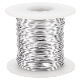 BENECREAT 18 Gauge Platinum Aluminum Wire Anodized Jewelry Craft Making Beading Floral Colored Aluminum Craft Wire Bendable Metal Wire for Jewelry Craft, Stone Wrapping, 196FT