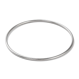 Honeyhandy Non-Tarnish 304 Stainless Steel Simple Plain Bangle for Women, Stainless Steel Color, Inner Diameter: 2-1/2 inch(6.5cm)