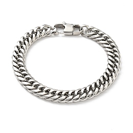 Honeyhandy 201 Stainless Steel Cuban Link Chains Bracelet for Men Women, Stainless Steel Color, 8-1/4 inch(20.8cm)