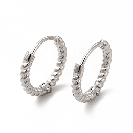 Honeyhandy 316 Stainless Steel Hoop Earrings for Women, Stainless Steel Color, 13x14x2mm, Pin: 0.8mm