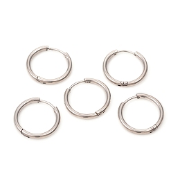 Honeyhandy 201 Stainless Steel Huggie Hoop Earrings, with 316 Surgical Stainless Steel Pins, Ring, Stainless Steel Color, 18x2mm, Pin: 1mm