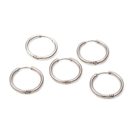 Honeyhandy 201 Stainless Steel Huggie Hoop Earrings, with 316 Surgical Stainless Steel Pins, Ring, Stainless Steel Color, 20x2mm, Pin: 1mm